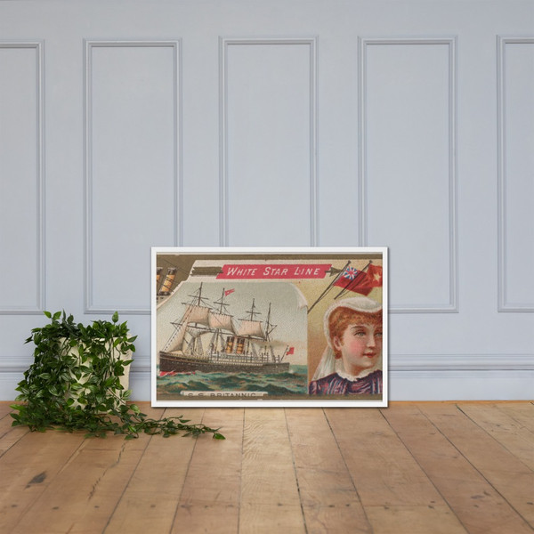 Steamship Britannic, White Star Line, from the Ocean and River Steamers series (N83) for Duke brand cigarettes - W. Duke, Sons & Co. - 1887 - Matte Paper Framed Poster Museum quality 7738112
