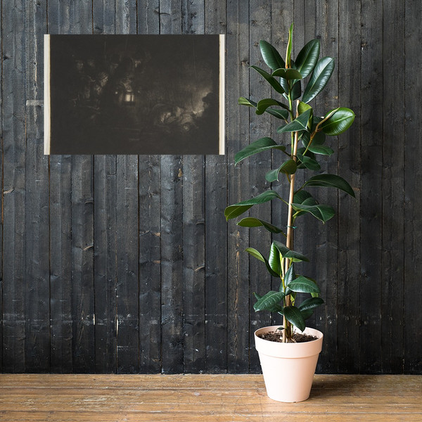 Adoration of the Shepherds:  A Night Piece - Rembrandt (Rembrandt van Rijn) - ca. 1657 - Paper Poster Museum quality 7746904