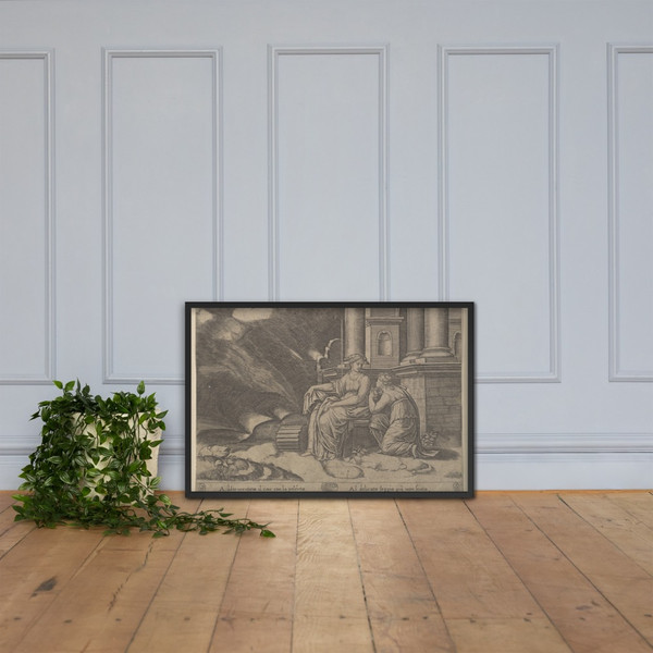 Plate 27: Proserpina gives Psyche the box of beauty, from 'The Fable of Cupid and Psyche' - Master of the Die - 1530–60 - Photo Paper Framed Poster Museum quality 7744077