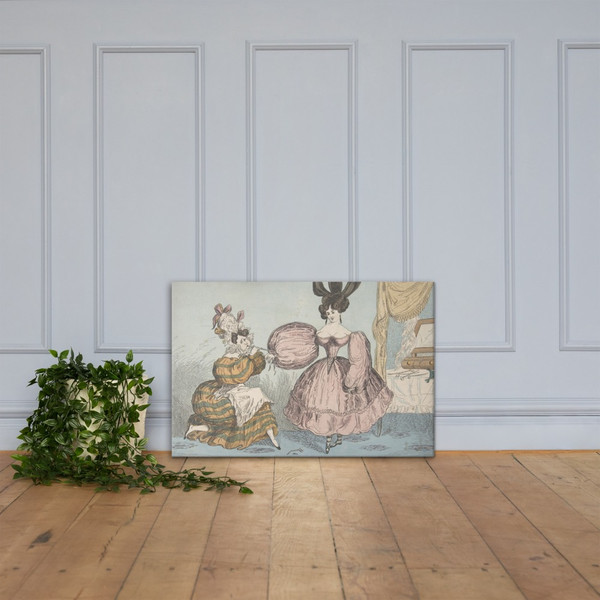 The Toilet of a Modern Belle: Inflating a Lady - William Heath ('Paul Pry') - July 1829 - Canvas Museum quality 7723661