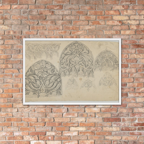 Designs for Gothic tracery - Anonymous - ca. 1805 (?) - Matte Paper Framed Poster Museum quality 7738727