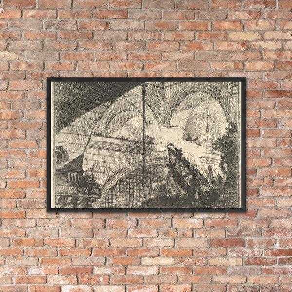 The Arch with a Shell Ornament, from Carceri d'invenzione (Imaginary Prisons) - Giovanni Battista Piranesi - ca. 1749–50 - Matte Paper Framed Poster Museum quality 7737864