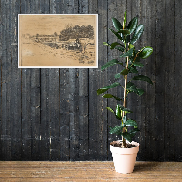 Whistler at Moulsey [Molesey Lock] - Edwin Edwards - [1861] - Matte Paper Framed Poster Museum quality 7719715