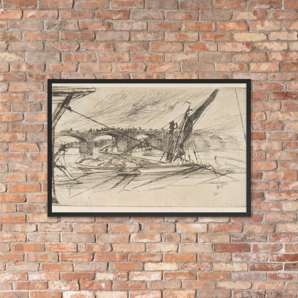Vauxhall Bridge - James McNeill Whistler - 1861 - Photo Paper Framed Poster Museum quality 7741846