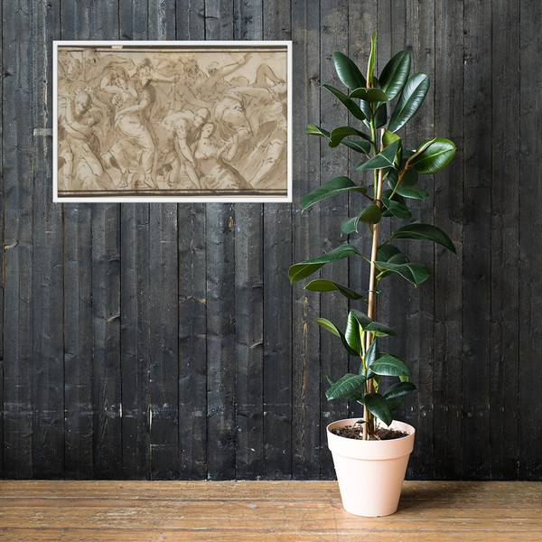 Rape of the Sabines - Polidoro da Caravaggio - 1499–1543 - Matte Paper Framed Poster Museum quality 7745255