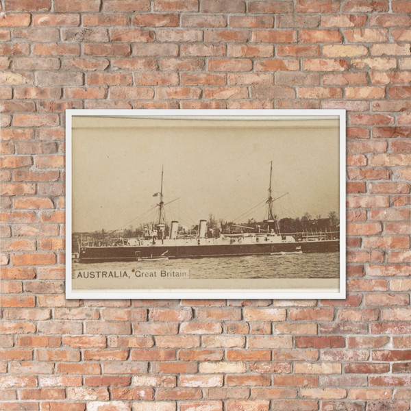 Australia, Great Britain, from the Famous Ships series (N50) for Virginia Brights Cigarettes - Allen & Ginter - 1895 - Photo Paper Framed Poster Museum quality 7723892