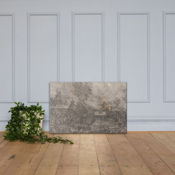 Paysans se Reposant (Peasants Resting) - Rodolphe Bresdin - 19th century - Canvas Museum quality 7747785