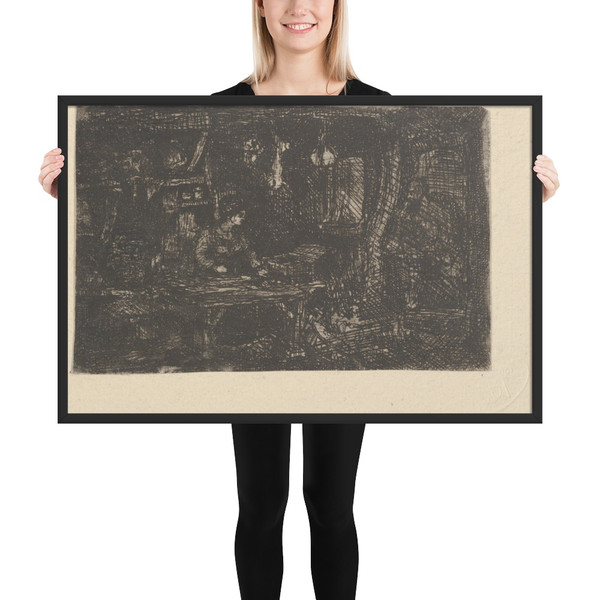 Intérieur (Interior) - Rodolphe Bresdin - 19th century - Photo Paper Framed Poster Museum quality 7747845