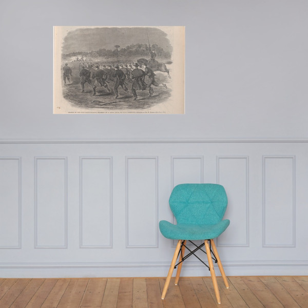 Charge of the First Massachusetts Regiment on a Rebel Rifle Pit Near Yorktown (Harper's Weekly, Vol. VI) - Winslow Homer - May 17, 1862 - Photo Paper Poster Museum quality 7747319