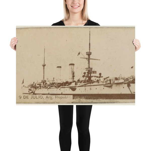 9 de Julio, Republic of Argentina, from the Famous Ships series (N50) for Virginia Brights Cigarettes - Allen & Ginter - 1895 - Photo Paper Poster Museum quality 7747661