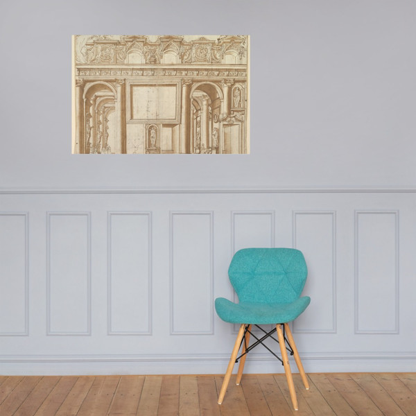 Architectural Design or Stage Set for the Colonna Family - Anonymous, Italian, 16th century - 16th century - Paper Poster Museum quality 7743042