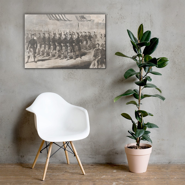 The Seventy Ninth Regiment (Highlanders), New York State Militia (Harper's Weekly) - Winslow Homer - May 25, 1861 - Canvas Museum quality 7740616