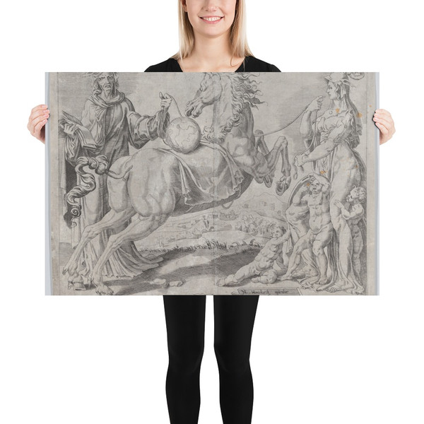 Foolish Knowledge and Foolish Love Trying to Restrain the World, from The Unrestrained World, plate 2 - Dirck Volckertsz Coornhert - 1550 - Photo Paper Poster Museum quality 7740311