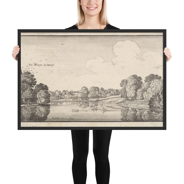 Views of countryside near Albury, Surrey - Wenceslaus Hollar - 1645 - Photo Paper Framed Poster Museum quality 7725386