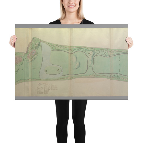 General Plan of the Gardens at Kew - Sir William Chambers - 1763 - Photo Paper Poster Museum quality 7739638