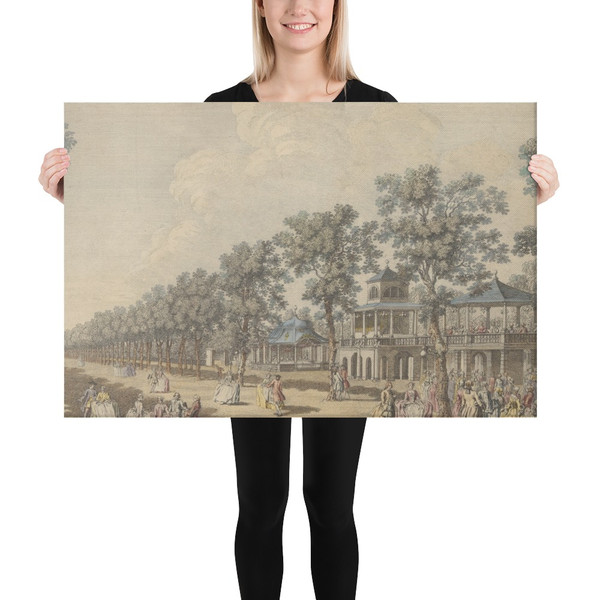 Vauxhall Illustrated: Scrapbook of miscellaneous British 18th and 19th century prints, including Vauxhall Gardens - 1883 - Canvas Museum quality 7723852