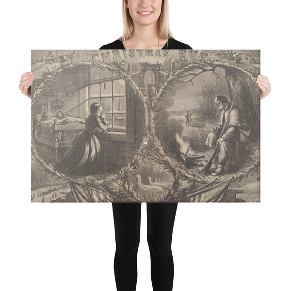 Christmas Eve, 1862 (from Harper's Weekly) - Thomas Nast - January 3, 1863 - Canvas Museum quality 7740492