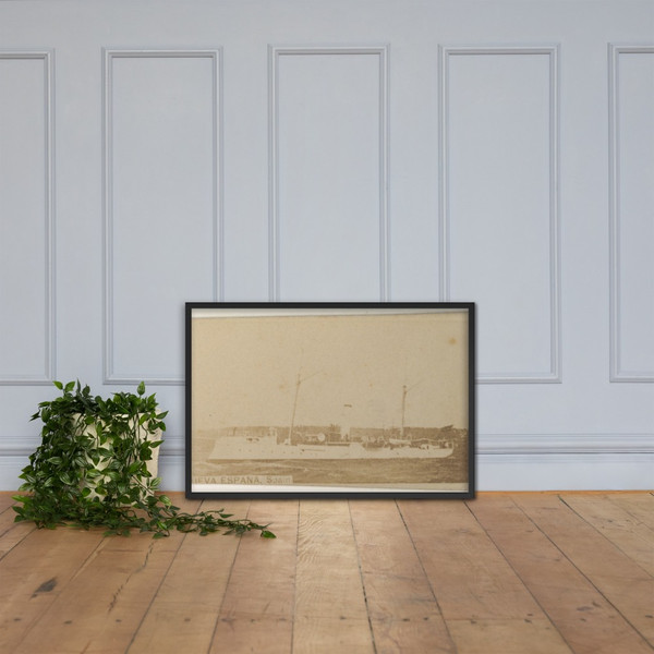Nueva Espana, Spain, from the Famous Ships series (N50) for Virginia Brights Cigarettes - Allen & Ginter - 1895 - Matte Paper Framed Poster Museum quality 7747592