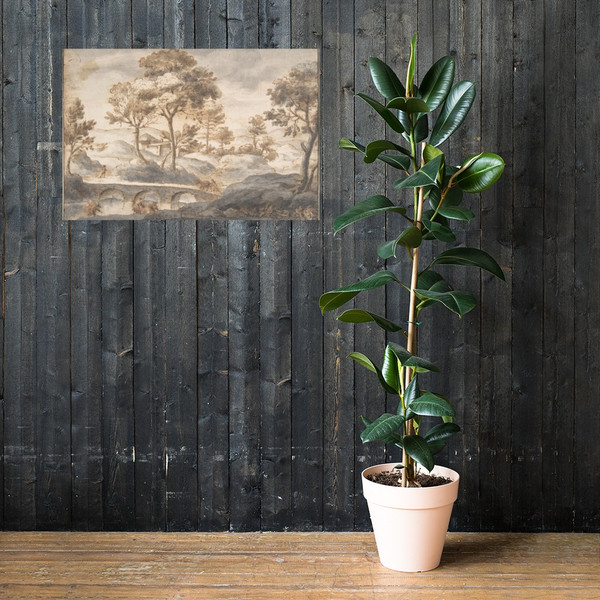 Landscape with Bridge - Anonymous, Italian, 17th century - 17th century - Photo Paper Poster Museum quality 7739850