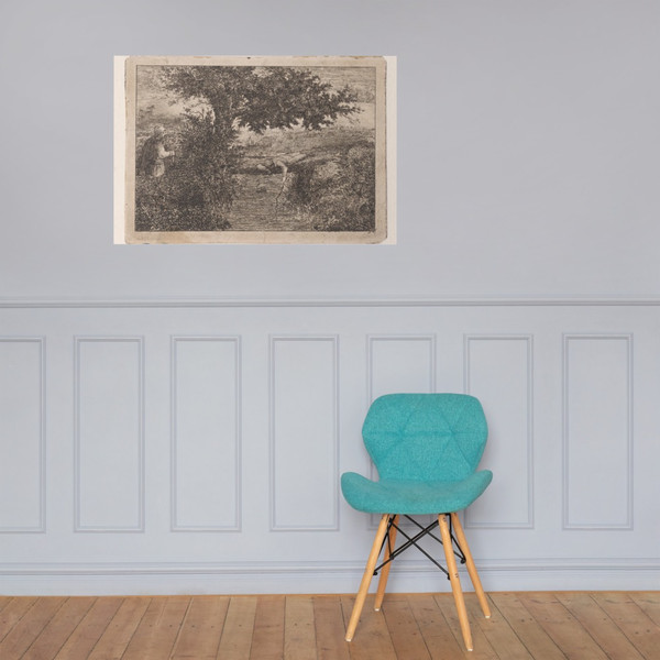 Scène Biblique (Biblical Scene) - Rodolphe Bresdin - 19th century - Paper Poster Museum quality 7738254