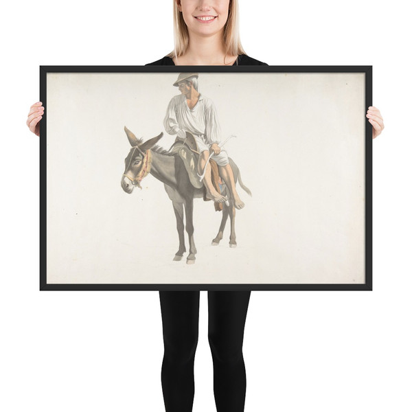 Peasant on a Donkey - Giovanni Battista ("Titta") Lusieri - ca. 1783–87 - Photo Paper Framed Poster Museum quality 7744872