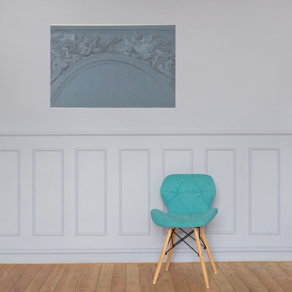 Design for two spandrels with winged figures - François Boucher - 18th century - Photo Paper Poster Museum quality 7743900