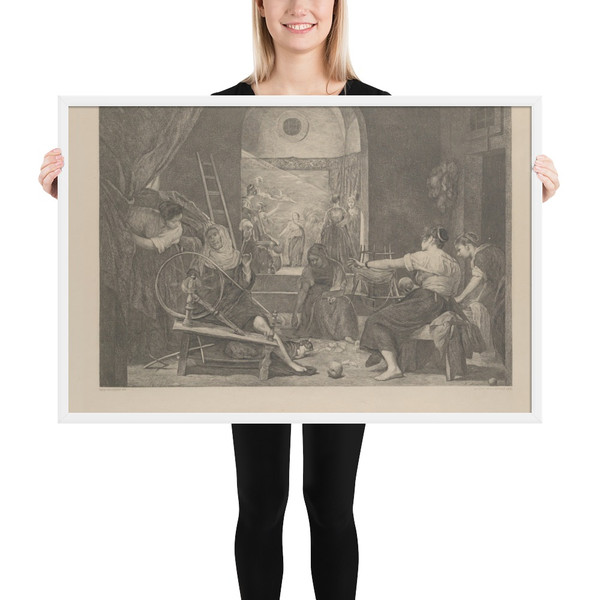 The Fable of Aracne, or 'The Spinners', after Velázquez - Bartolomé Maura - 1870 - Photo Paper Framed Poster Museum quality 7741791