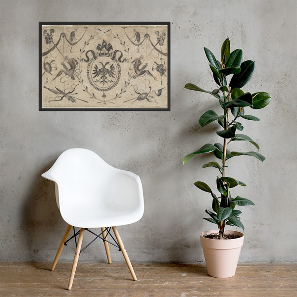 Blackwork Design for Goldsmithwork with the Coat of Arms of a Bishop - Mathais Beitler - 1615 - Photo Paper Framed Poster Museum quality 7748164