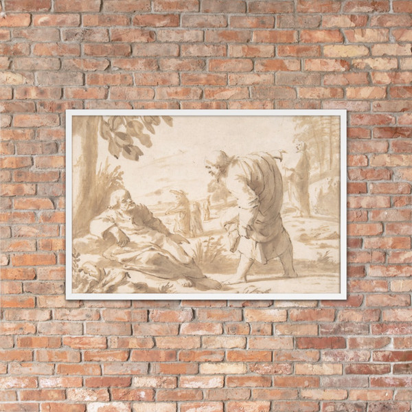 St. John the Baptist Pointing to Christ - Willem van Oordt - 17th century - Photo Paper Framed Poster Museum quality 7740527