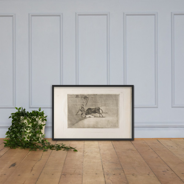 Plate 33 from the 'Tauromaquia': The unlucky death of Pepe Illo in the ring at Madrid. - Goya (Francisco de Goya y Lucientes) - 1816 - Matte Paper Framed Poster Museum quality 7739117