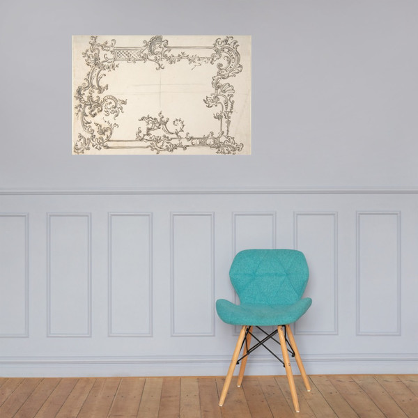 Rococo Design for a Frame - Anonymous, Italian, 18th century - 18th century - Paper Poster Museum quality 7741892