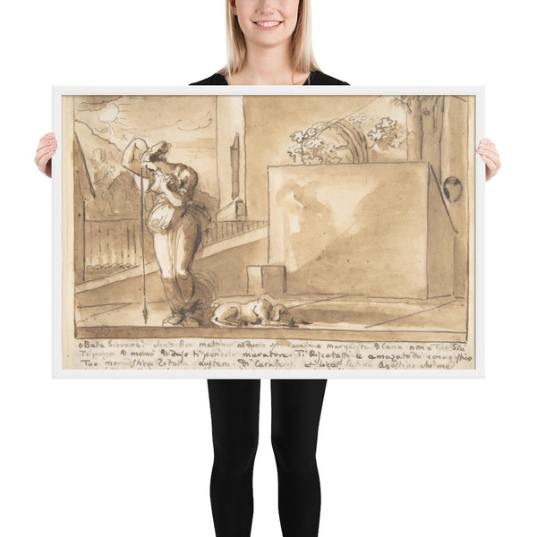 O Bella Giovane - Fortunato Duranti - n.d. - Matte Paper Framed Poster Museum quality 7744246