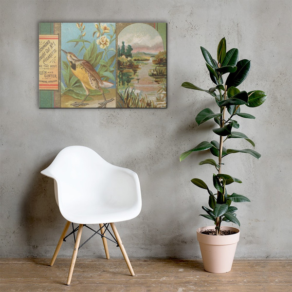 Meadow Lark, from the Birds of America series (N37) for Allen & Ginter Cigarettes - Allen & Ginter - 1888 - Canvas Museum quality 7719758