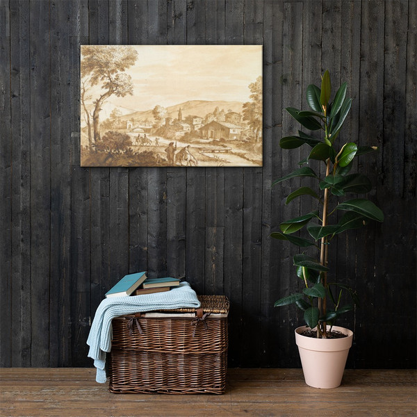 Landscape with a Town by a River - Anton Maria Zanetti the Elder - 1680–1767 - Canvas Museum quality 7746252