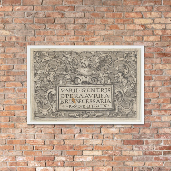 Title Page, from Varii Generis Opera Aurifabris Necessaria - Paul Birckenhultz - ca. 1600 - Photo Paper Framed Poster Museum quality 7725193