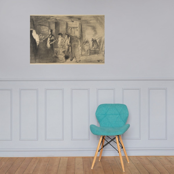 The Forge - James McNeill Whistler - 1861 - Paper Poster Museum quality 7741790