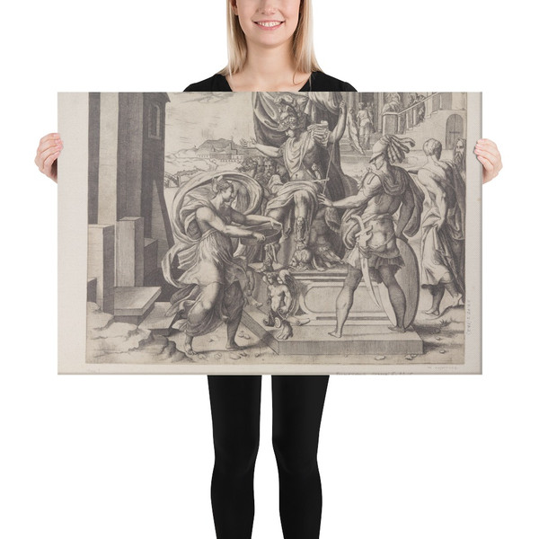 Alexander Enthroned - Giulio Bonasone - ca. 1527 - Canvas Museum quality 7724966