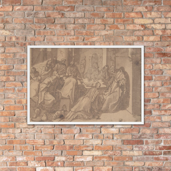 Mary Magdalen Annointing the Feet of Christ - Raffaellino da Reggio (Raffaello Motta) - 1570–1573 - Photo Paper Framed Poster Museum quality 7746038