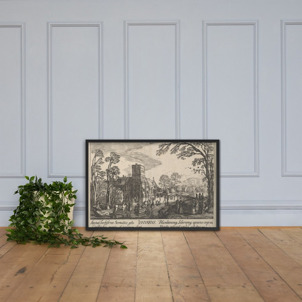 January - Wenceslaus Hollar - 1628–29 - Photo Paper Framed Poster Museum quality 7738711