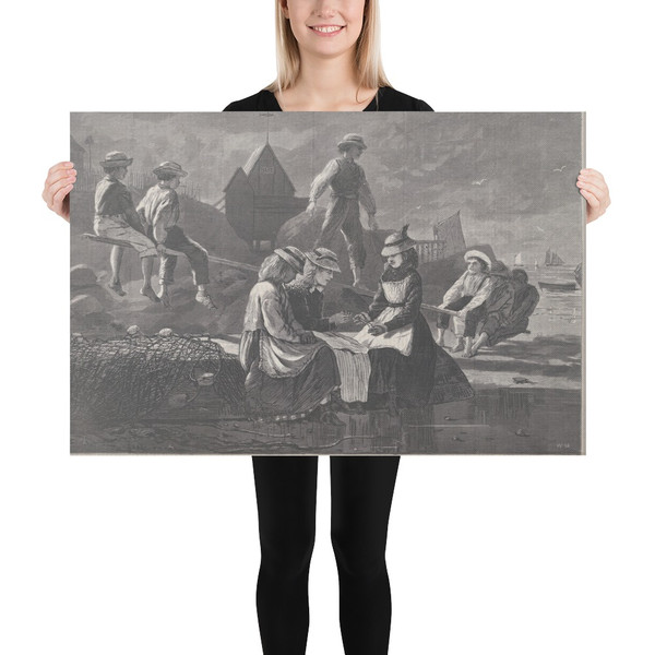 Seesaw, Gloucester, Massachusetts (Harper's Weekly, Vol. XVIII) - Winslow Homer - September 12, 1874 - Canvas Museum quality 7723746