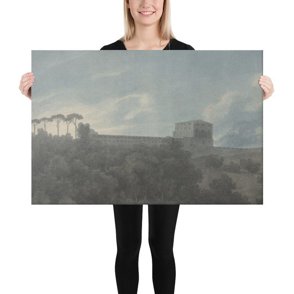 View of the Villa Lante on the Janiculum in Rome - John Robert Cozens - 1782–83 - Canvas Museum quality 7744047