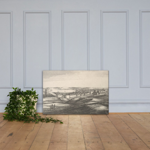 Prospect of ye lower part of Tangier, from the hill West of White-hall - Wenceslaus Hollar - 1669–73 - Canvas Museum quality 7741045