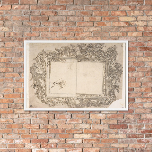 Design for a Carved or Openworked Frame with a Variant - Giovanni Battista Foggini - 1652–1725 - Photo Paper Framed Poster Museum quality 7741573