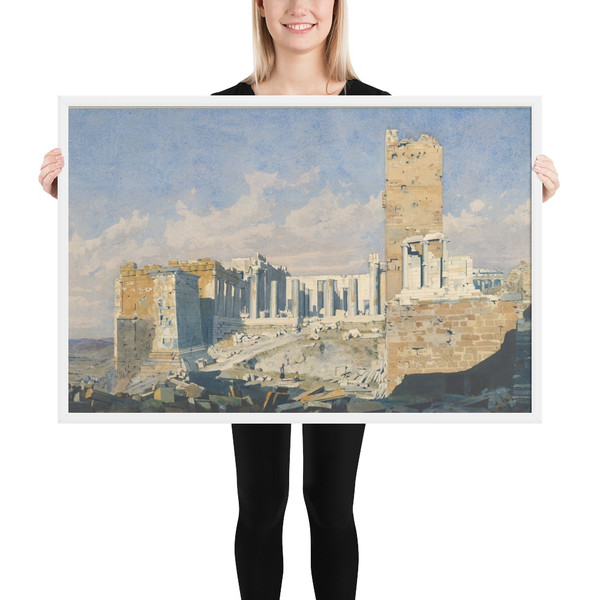 The Acropolis from the West, with the Propylaea and the Temple of Athena Nike, Athens - Thomas Hartley Cromek - 1834 - Photo Paper Framed Poster Museum quality 7744028