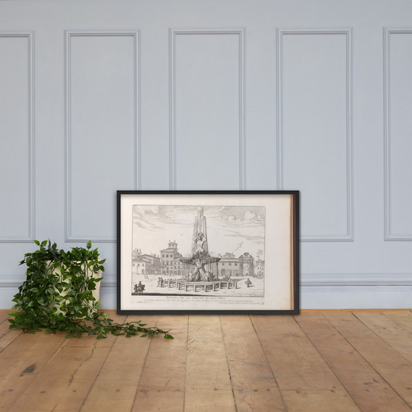 Fontana del Sig. Prencipe di Pallestrina (...). From 'La Fontane di Roma nelle Piazze e Luoghi Publici (...)'. - Giovanni Battista Falda - 1691 or after - Photo Paper Framed Poster Museum quality 7738481