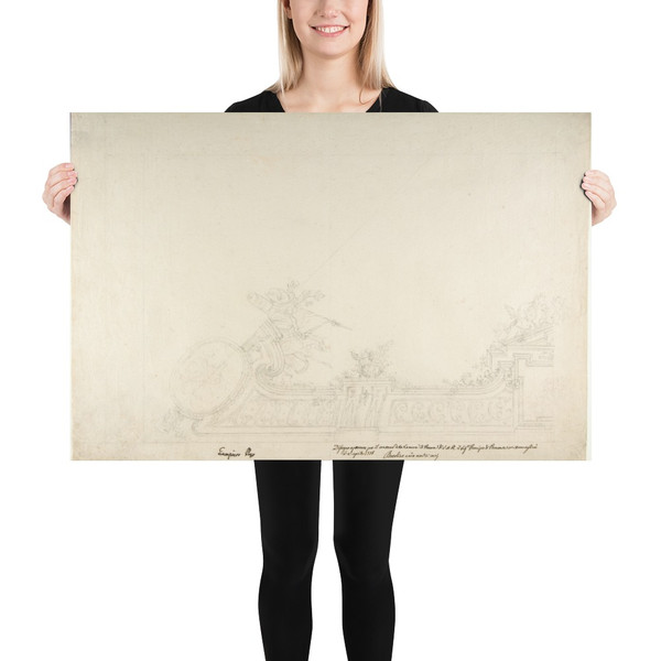 Design for One Eighth of a Ceiling of a Reception Room at the Royal Palace at Moncalieri - Leonardo Marini - 1774–78 - Paper Poster Museum quality 7744751