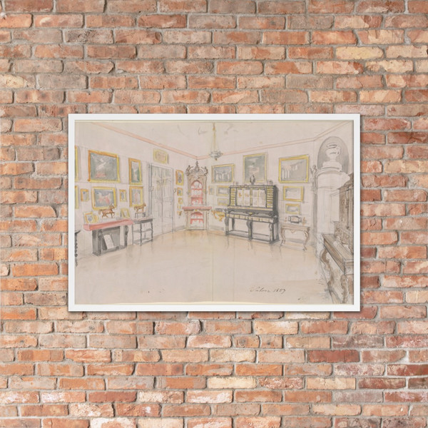 Design for a domestic interior - Anonymous, German - 1857 - Photo Paper Framed Poster Museum quality 7738714