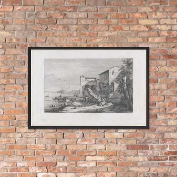 View of Old Customs House in Rome - Jean Jacques de Boissieu - 1807 - Photo Paper Framed Poster Museum quality 7745796