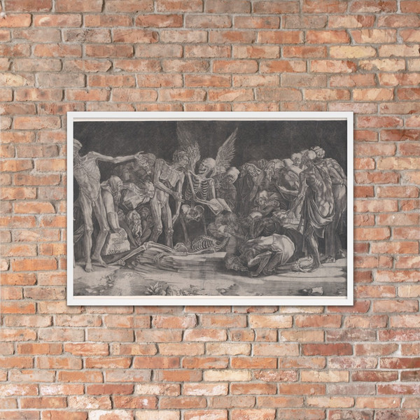 Skeletons - Agostino Veneziano (Agostino dei Musi) - dated 1518 - Matte Paper Framed Poster Museum quality 7744982