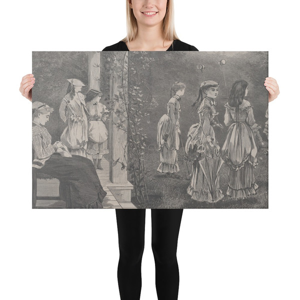 What Shall We Do Next? (Harper's Bazar, Vol. II) - Winslow Homer - July 31, 1869 - Canvas Museum quality 7705079